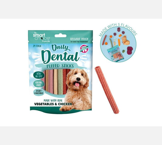 Smart Choice Dental Puffed Sticks Dog Treat 24 Pk 72g
