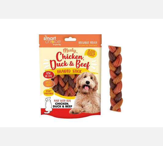 Smart Choice Trio Meaty Braid Dog Treat 4 Pack 120g